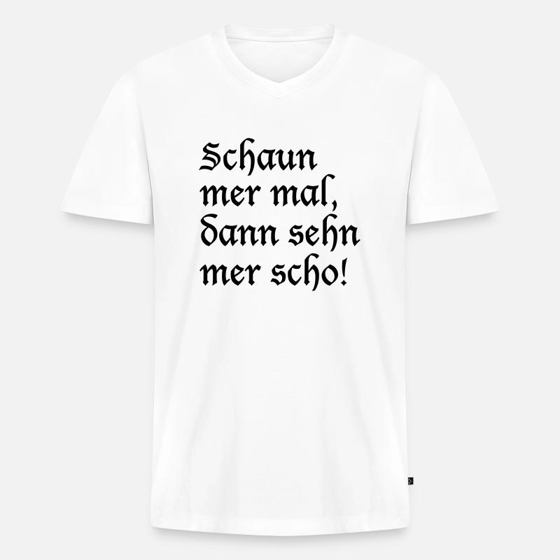 Schaun mer mal - Männer Premium Bio T-Shirt mit V-Ausschnitt - Weiß