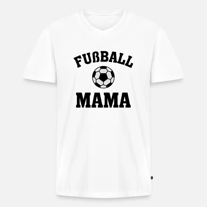 Fußball Mama - Männer Premium Bio T-Shirt mit V-Ausschnitt - Weiß