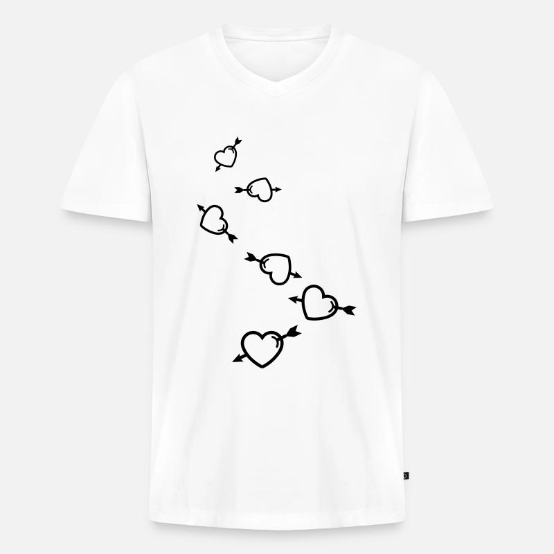 Herz symbol pfeil - Männer Premium Bio T-Shirt mit V-Ausschnitt - Weiß