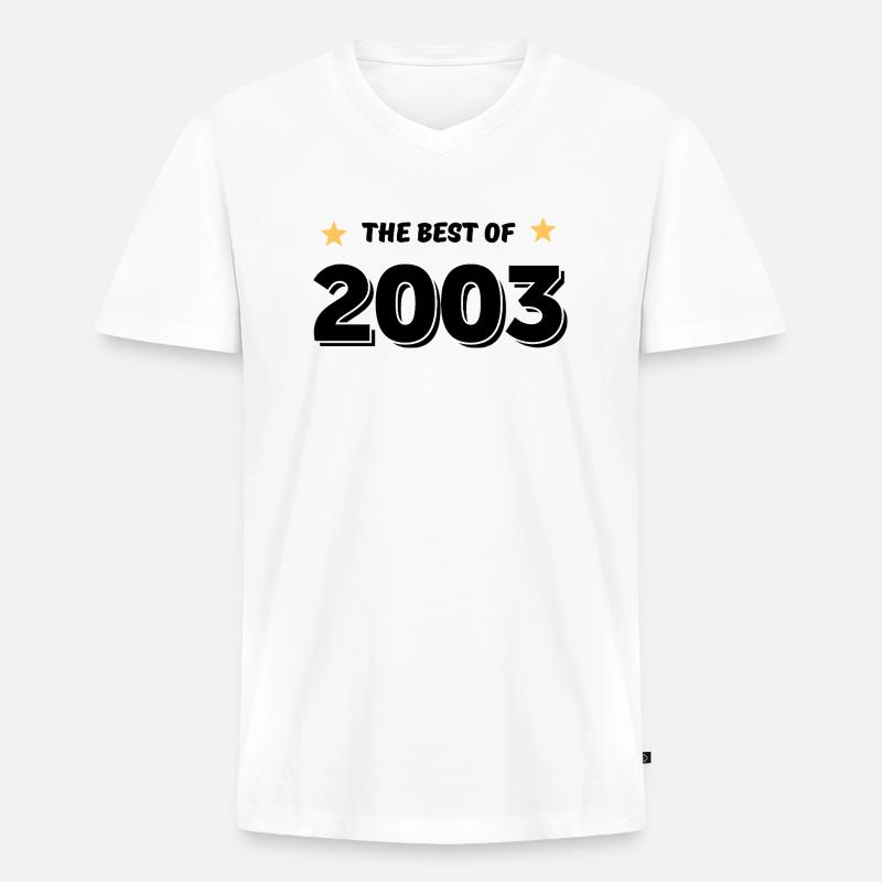 Das Beste aus 2003 - Männer Premium Bio T-Shirt mit V-Ausschnitt - Weiß