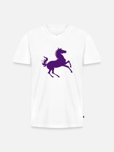 Heraldic Horse Pferd - Männer Premium Bio T-Shirt mit V-Ausschnitt - Weiß
