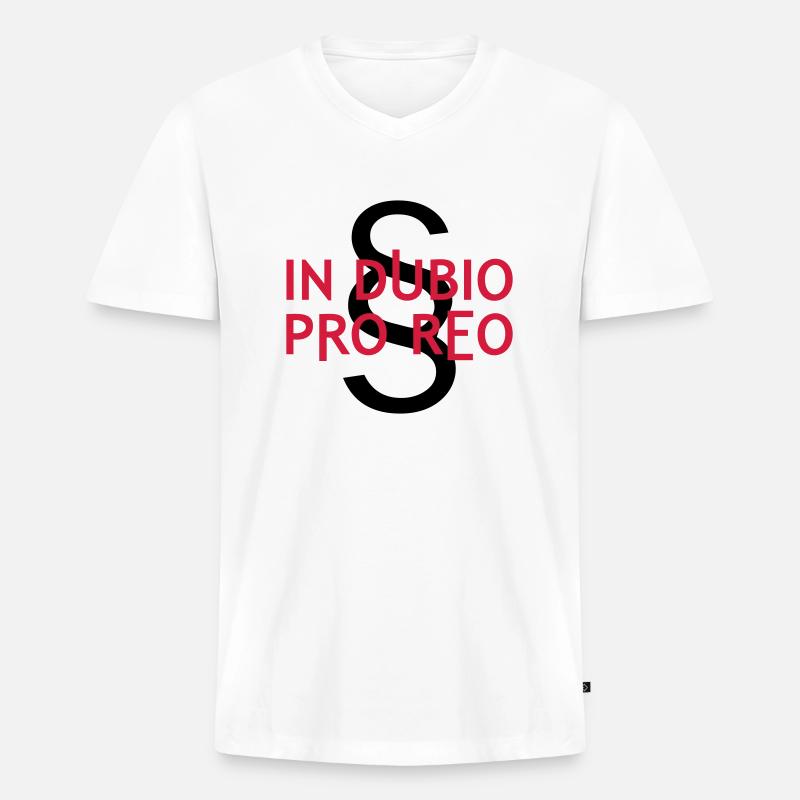 in dubio pro reo - Männer Premium Bio T-Shirt mit V-Ausschnitt - Weiß