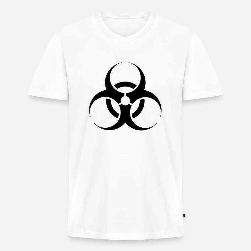 Bio Hazard - Männer Premium Bio T-Shirt mit V-Ausschnitt - Weiß