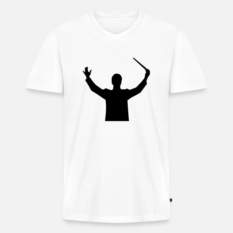 Dirigent - Männer Premium Bio T-Shirt mit V-Ausschnitt - Weiß