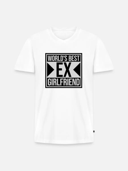 World's Best Ex Girlfriend - Men's Premium Organic T-shirt with V-neck - white