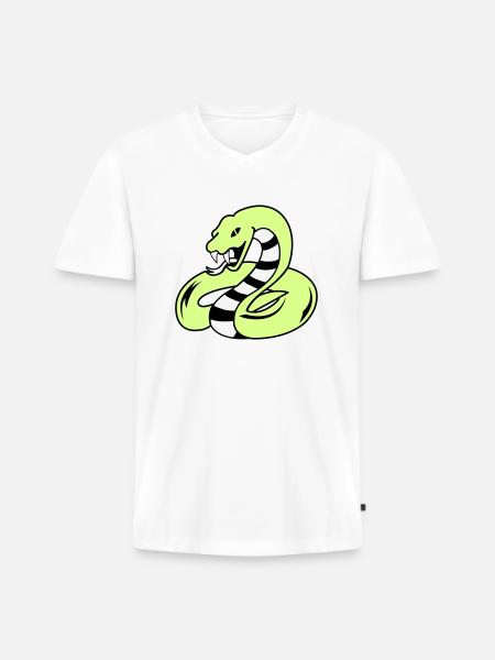 snake 02 - Men's Premium Organic T-shirt with V-neck - white