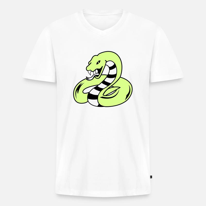 snake 02 - Männer Premium Bio T-Shirt mit V-Ausschnitt - Weiß