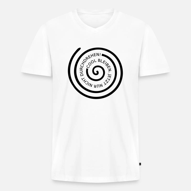 Cool bleiben - Farbwechsel - Männer Premium Bio T-Shirt mit V-Ausschnitt - Weiß