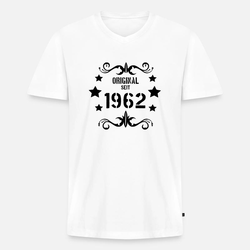 Original seit 1962 -x - Männer Premium Bio T-Shirt mit V-Ausschnitt - Weiß