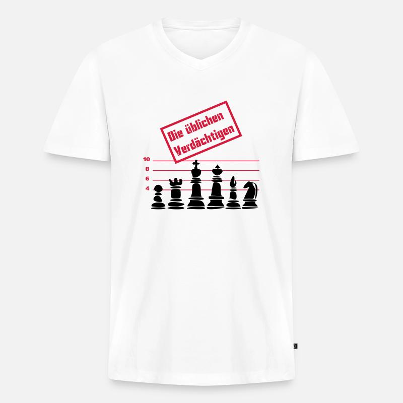 Die üblichen Verdächtigen - Männer Premium Bio T-Shirt mit V-Ausschnitt - Weiß