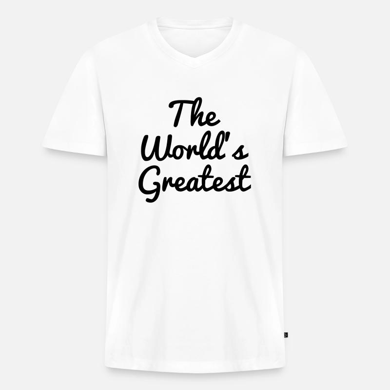Anpassen / Anpassung / fertigen / Customize it - Männer Premium Bio T-Shirt mit V-Ausschnitt - Weiß