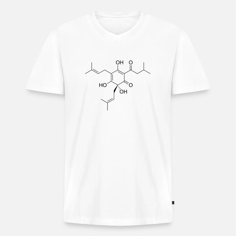 Biermolekül. - Männer Premium Bio T-Shirt mit V-Ausschnitt - Weiß