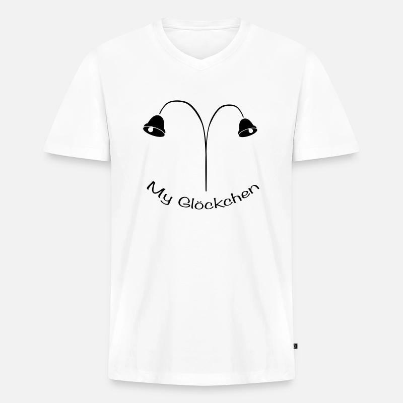 My Glöckchen - Männer Premium Bio T-Shirt mit V-Ausschnitt - Weiß
