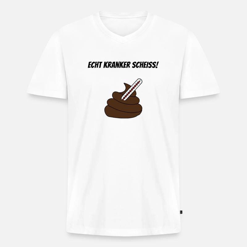 Kranker Scheiss - Männer Premium Bio T-Shirt mit V-Ausschnitt - Weiß