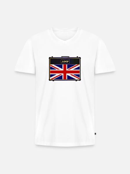 Union Jack Guitar Amplifier - Men's Premium Organic T-shirt with V-neck - white