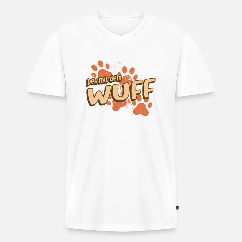 Spruch Hundebesitzer - Männer Premium Bio T-Shirt mit V-Ausschnitt - Weiß