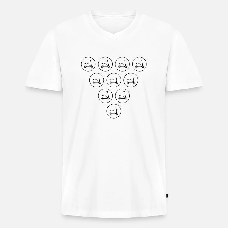 E-Scooter E-Roller Scooter - Männer Premium Bio T-Shirt mit V-Ausschnitt - Weiß