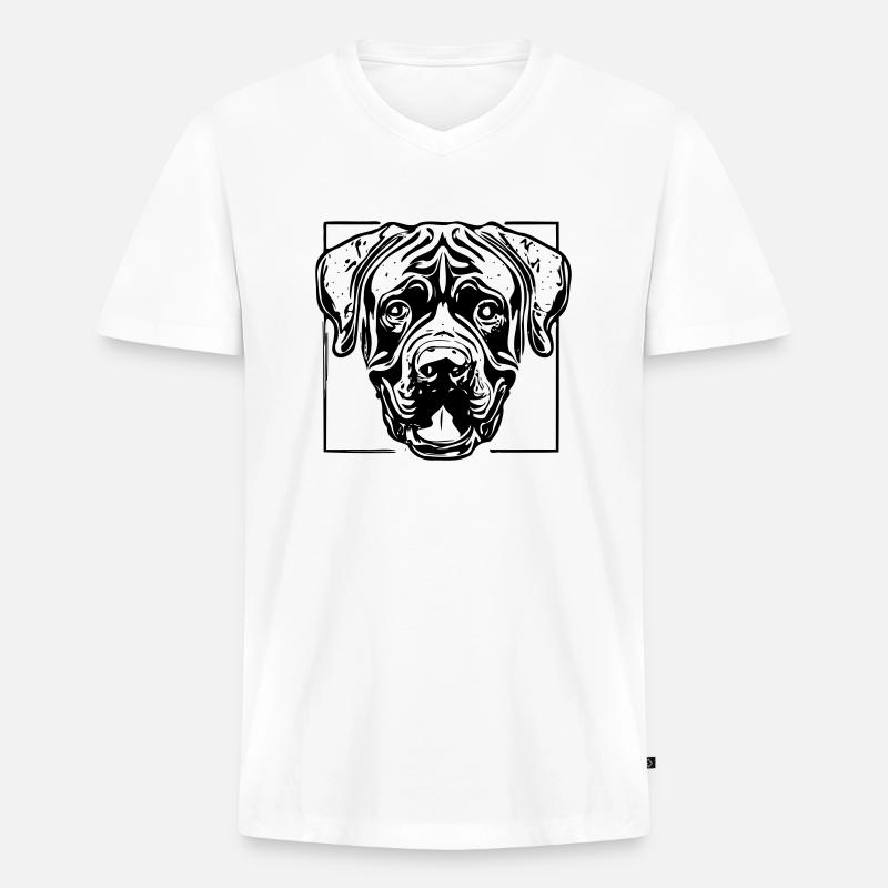 Cane Corso - Männer Premium Bio T-Shirt mit V-Ausschnitt - Weiß