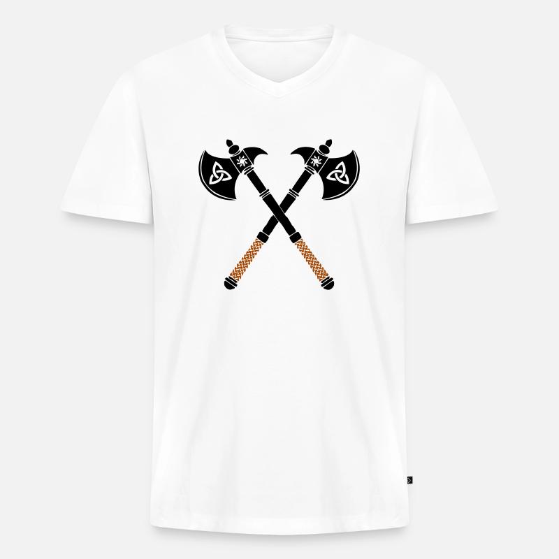 äxte axt - Männer Premium Bio T-Shirt mit V-Ausschnitt - Weiß