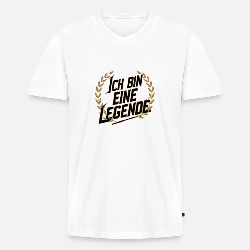 Ich bin eine Legende - Männer Premium Bio T-Shirt mit V-Ausschnitt - Weiß