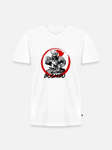 Bushido Aikido Kendo Judo - Männer Premium Bio T-Shirt mit V-Ausschnitt - Weiß