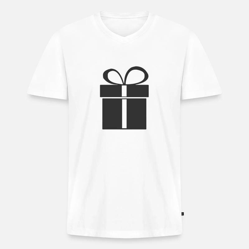Geschenk - Männer Premium Bio T-Shirt mit V-Ausschnitt - Weiß