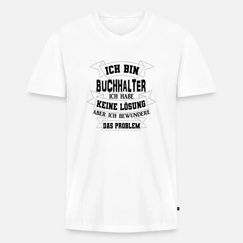 Buchhalter Geschenkidee Geschenkidee - Männer Premium Bio T-Shirt mit V-Ausschnitt - Weiß