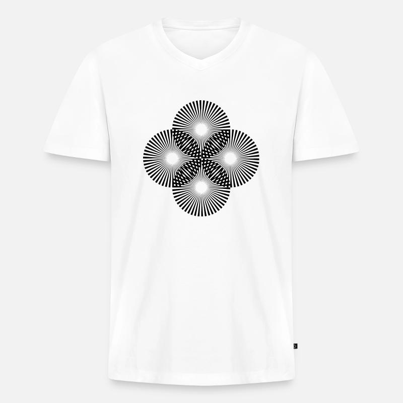 Illusion Geometry Optical Illusion Pattern - Men's Premium Organic T-shirt with V-neck - white