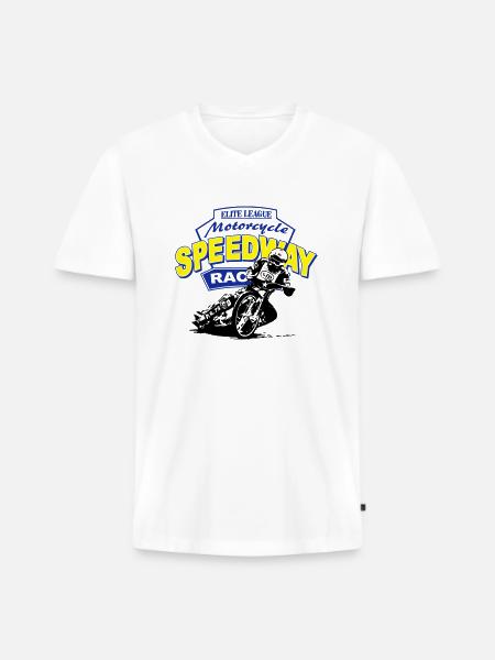 Motorcycle Speedway Racing - Men's Premium Organic T-shirt with V-neck - white