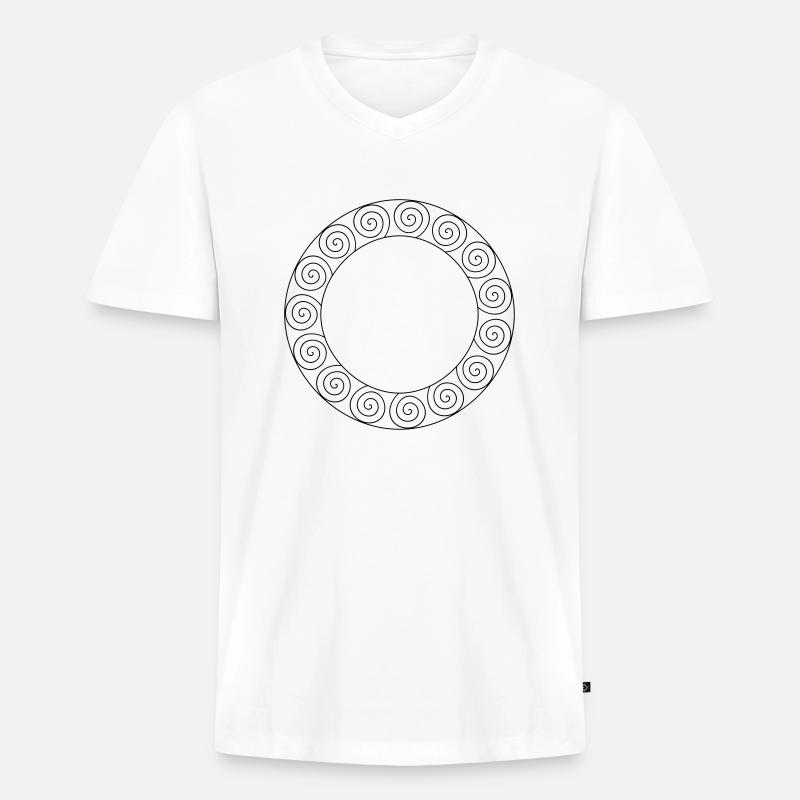 Rahmen Maya Keltisch eigenes Design - Männer Premium Bio T-Shirt mit V-Ausschnitt - Weiß