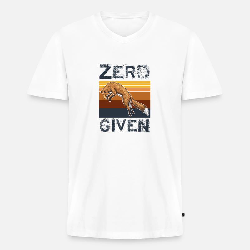 Zero "fox" Given - Männer Premium Bio T-Shirt mit V-Ausschnitt - Weiß