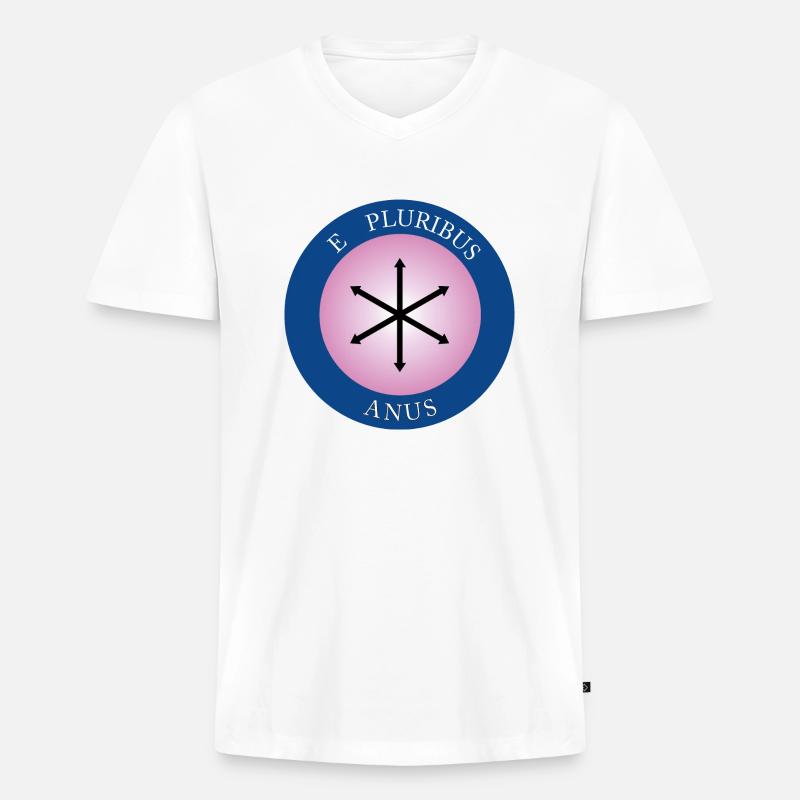 Pluribus Anus - Männer Premium Bio T-Shirt mit V-Ausschnitt - Weiß