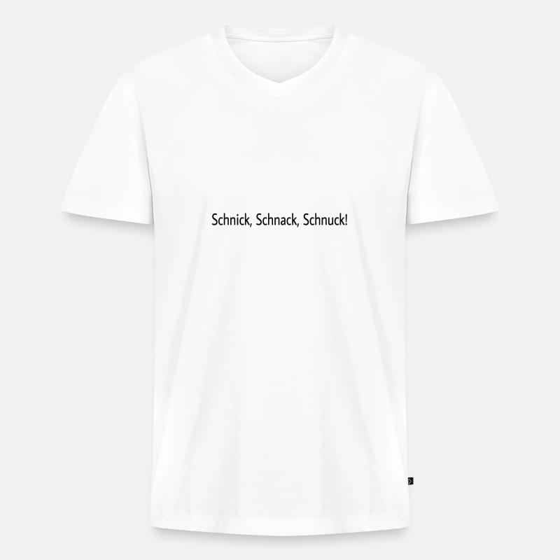 Schnick Schnack Schnuck - Männer Premium Bio T-Shirt mit V-Ausschnitt - Weiß