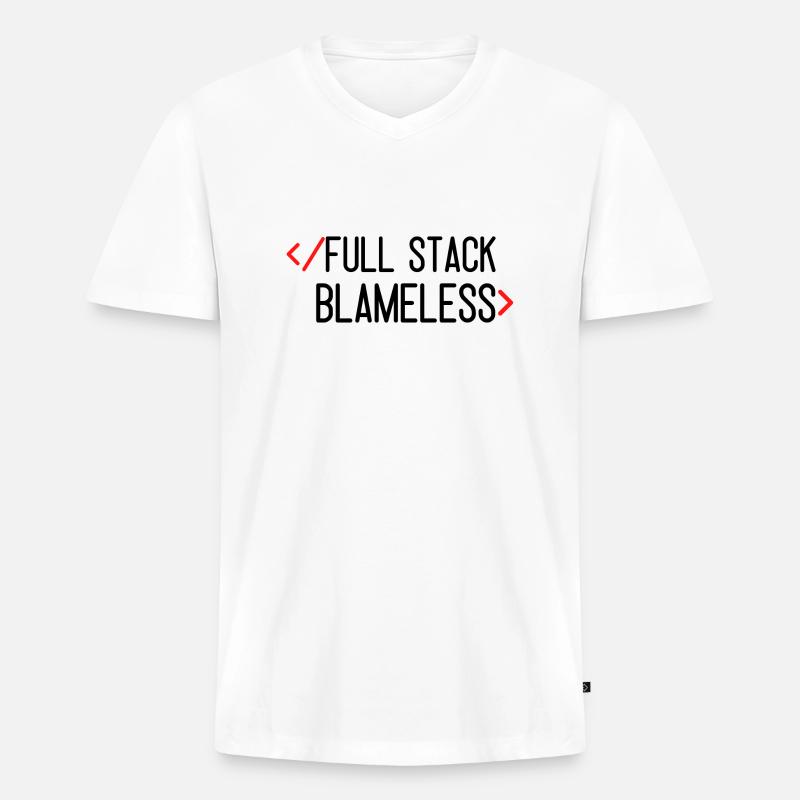 Full Stack tadellos - Männer Premium Bio T-Shirt mit V-Ausschnitt - Weiß