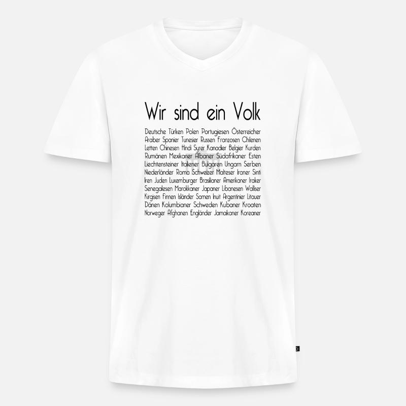 Wir sind ein Volk (black) - Männer Premium Bio T-Shirt mit V-Ausschnitt - Weiß
