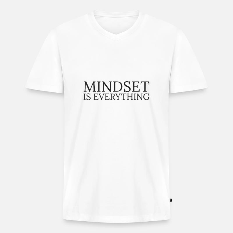 Mindset is everything - Männer Premium Bio T-Shirt mit V-Ausschnitt - Weiß