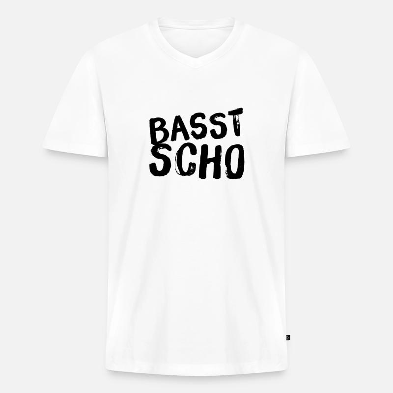 das passt schon - Männer Premium Bio T-Shirt mit V-Ausschnitt - Weiß
