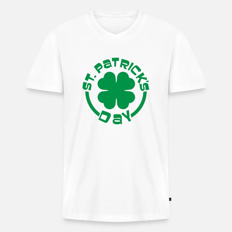 St. Patrick's Day - Männer Premium Bio T-Shirt mit V-Ausschnitt - Weiß