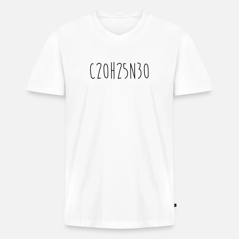 Fromel LSD - Männer Premium Bio T-Shirt mit V-Ausschnitt - Weiß