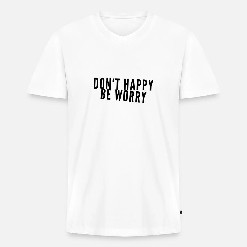 ich bin gerne traurig - Männer Premium Bio T-Shirt mit V-Ausschnitt - Weiß