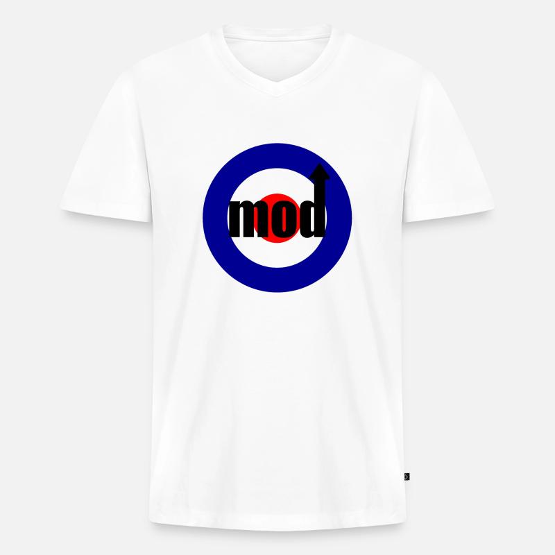 Mod / Quadrophenia - Männer Premium Bio T-Shirt mit V-Ausschnitt - Weiß