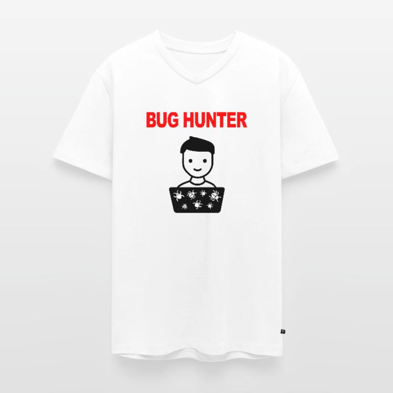 Bug Hunter, Logiciel Testing, Programmeur, IT, Bugs T-shirt encolure en V Premium bio Homme