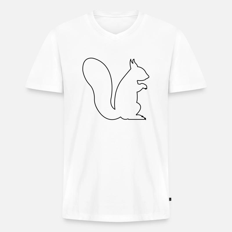 eichhörnchen - Männer Premium Bio T-Shirt mit V-Ausschnitt - Weiß