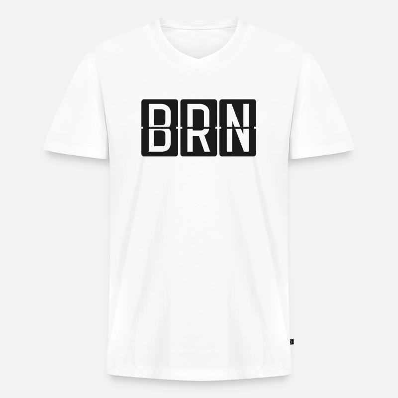 Bern - Männer Premium Bio T-Shirt mit V-Ausschnitt - Weiß
