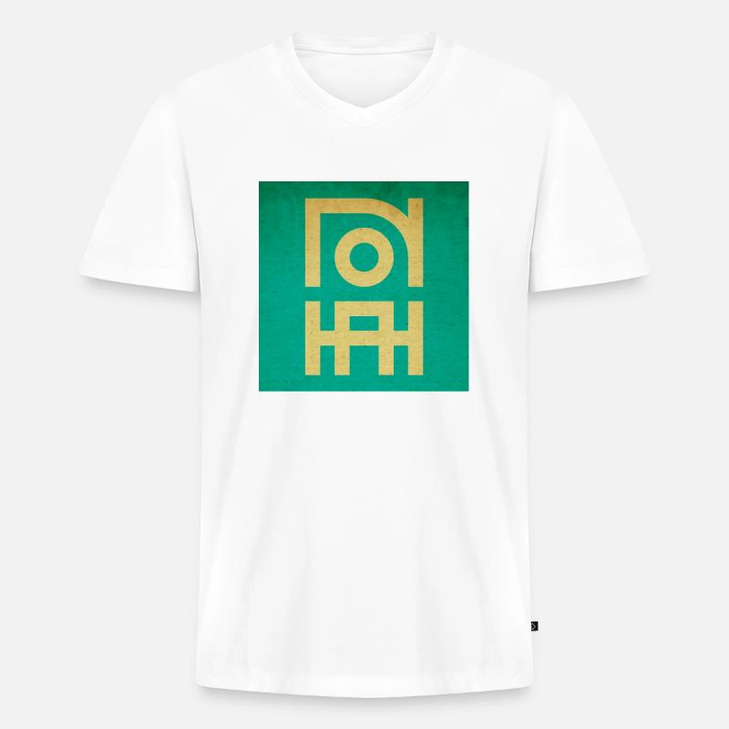 Noah - Organic Version - Männer Premium Bio T-Shirt mit V-Ausschnitt - Weiß