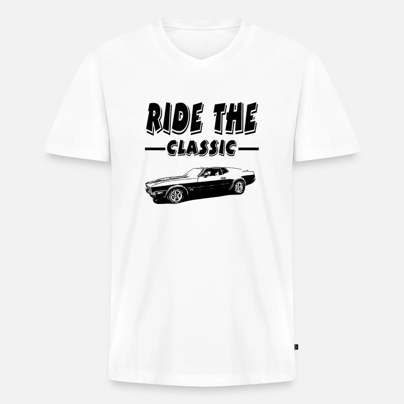 Auto - Männer Premium Bio T-Shirt mit V-Ausschnitt - Weiß