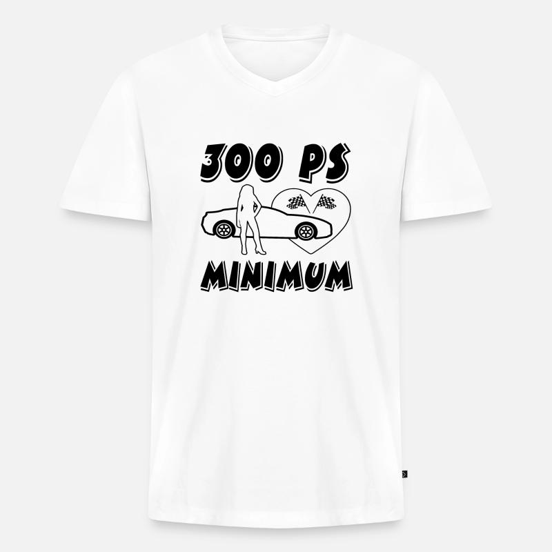 Auto - Männer Premium Bio T-Shirt mit V-Ausschnitt - Weiß