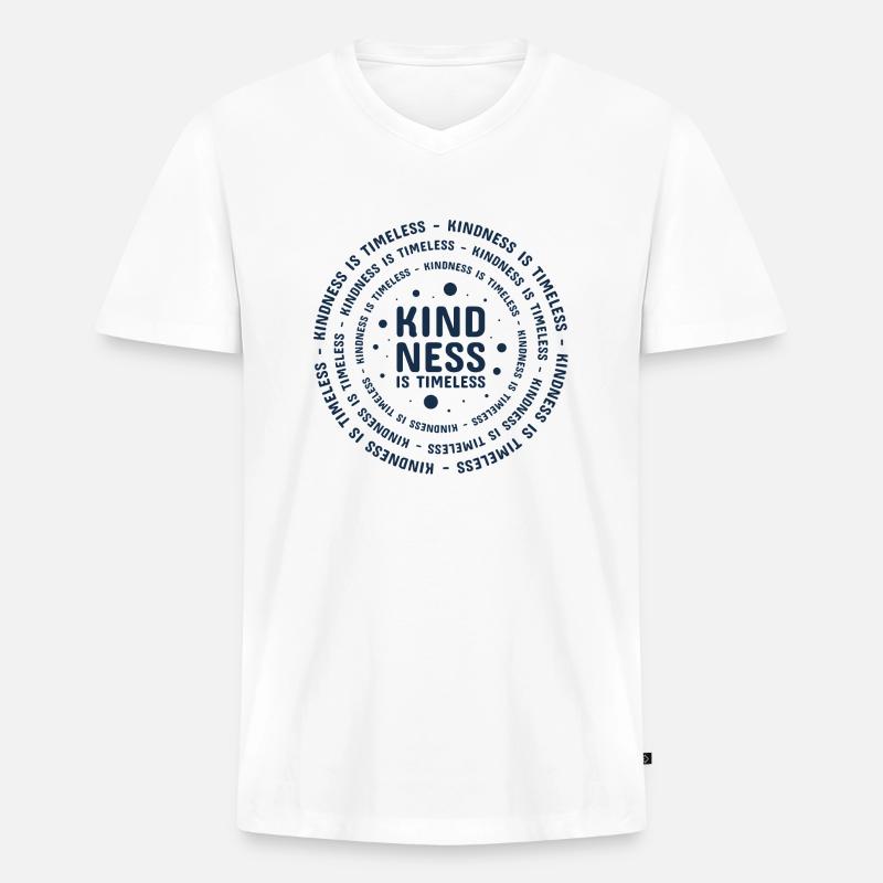 Freundlichkeit Statement Vorbild Geschenk - Männer Premium Bio T-Shirt mit V-Ausschnitt - Weiß