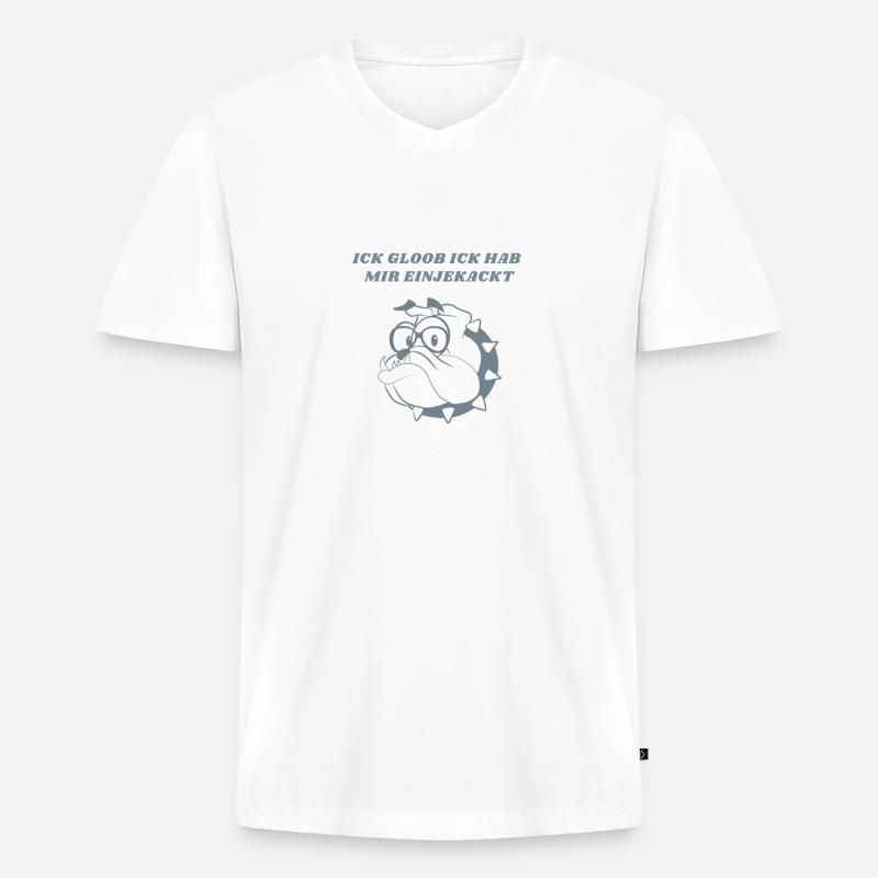 Ich scheiß mich ein! - Männer Premium Bio T-Shirt mit V-Ausschnitt - Weiß