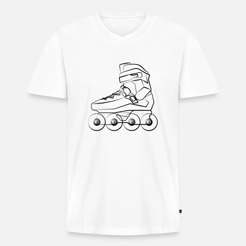 inlineskates inlineskate rollerblades rollerskates - Männer Premium Bio T-Shirt mit V-Ausschnitt - Weiß